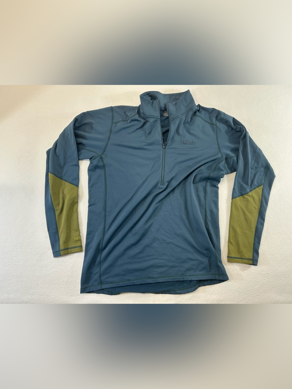 Rab Men's L Slate Blue Quarter-Zip Long Sleeve performance micro fleece